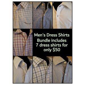 7 Mens Dress Shirts - XL - Take all 7 for only $50